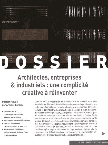Architectes, entreprises & industriels